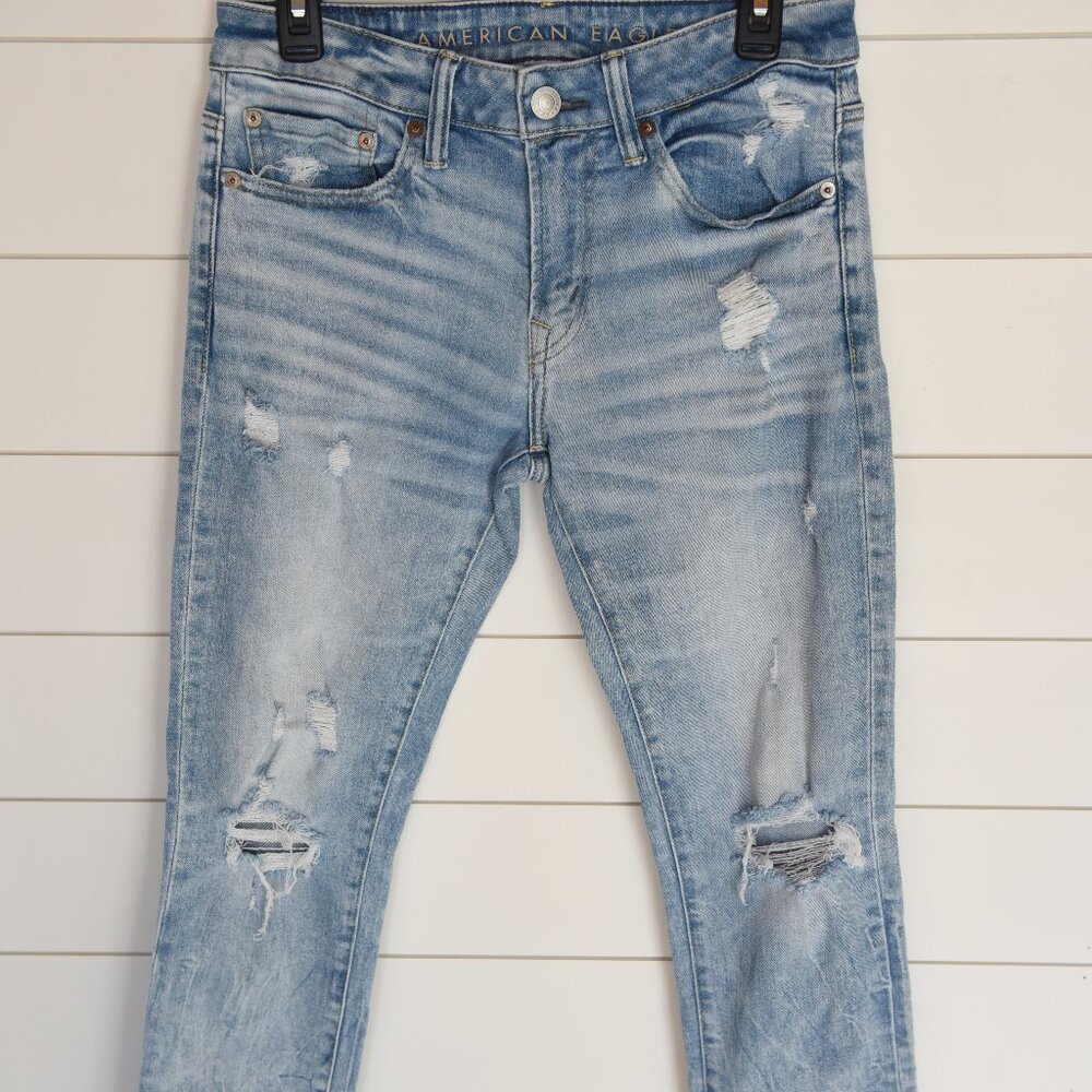 American Eagle Airflex+ Ripped Skinny Jeans- Men's 29 x 32